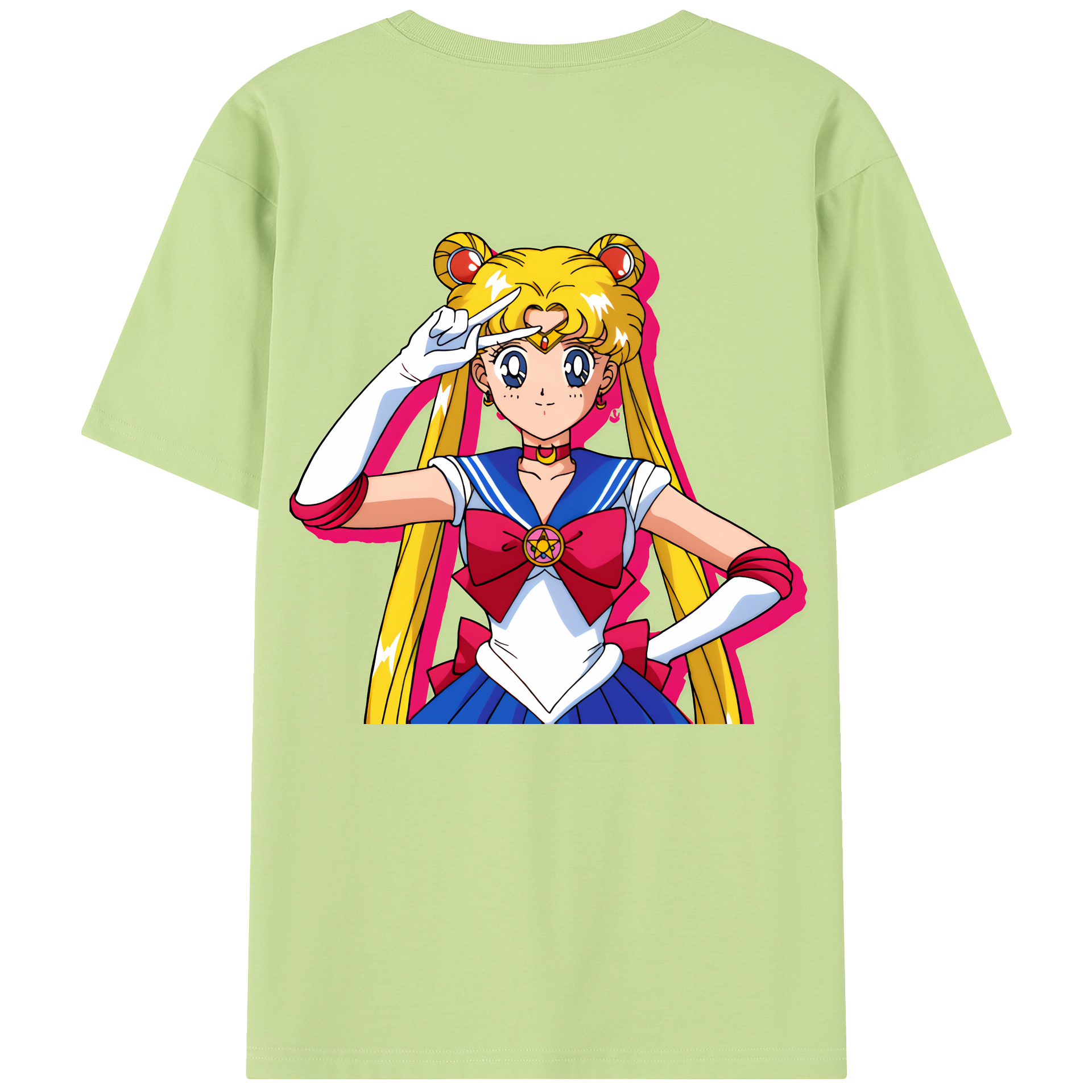 （画像用） 美少女戦士セーラームーン 月野 うさぎ つきの うさぎ Sailor Moon Tsukino Usagi 綿100％半袖Tシャツ（背面プリント）